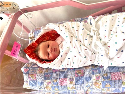 Eliška, první miminko narozené v porodnicích Krajské zdravotní v roce 2024